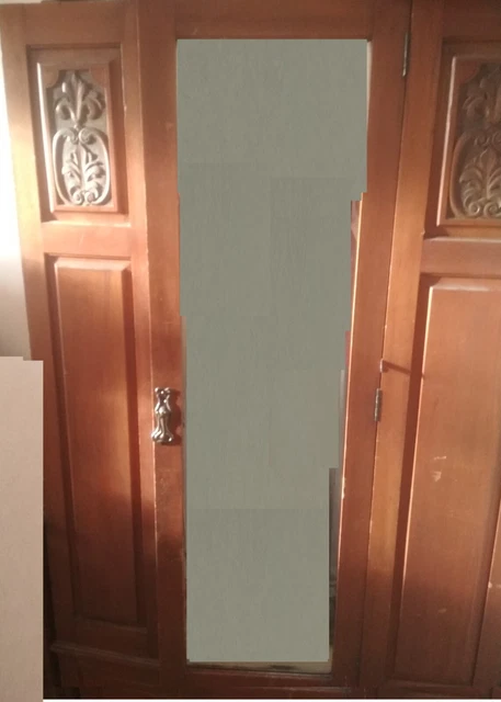 Edwardian Antique Wardrobe with Mirror & Drawer