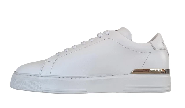 PHILIPP PLEIN Chaussures Homme Baskets en Cuir Hexagon USC0379 Blanc 3