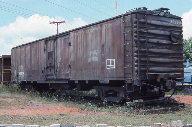 ORIGINAL RAILROAD SLIDE SEABOARD COAST LINE 762874 ex ACL Railway Express boxcar