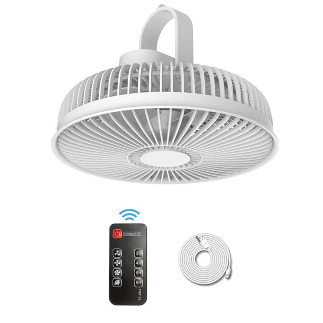 Ventilador de techo recargable USB portátil con ventilador desmontable a control remoto