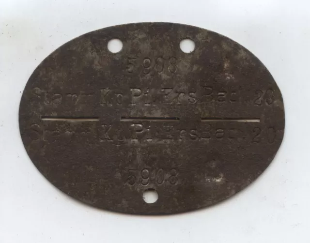 R343 Wehrmacht dog tag marchio di riconoscimento originale tribù Kp Pionier Ers Batl. 26