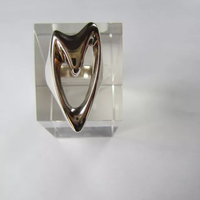 Georg Jensen No.89 Henning Koppel Sterling Silver Heart Ring US6 Japan Seller