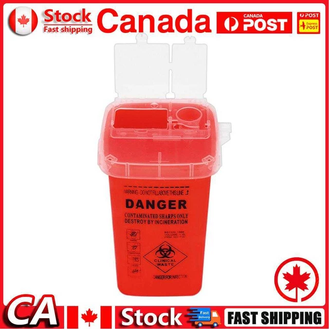 Sharps Bin Medical Biohazard Piercing Needles Tattoo Waste Box (Red) CA