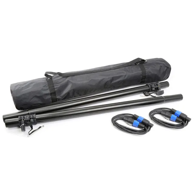 Vonyx 180.548 DJ PA Speaker Poles Mounting Tube Set with Travel Bag & NL4 Cables