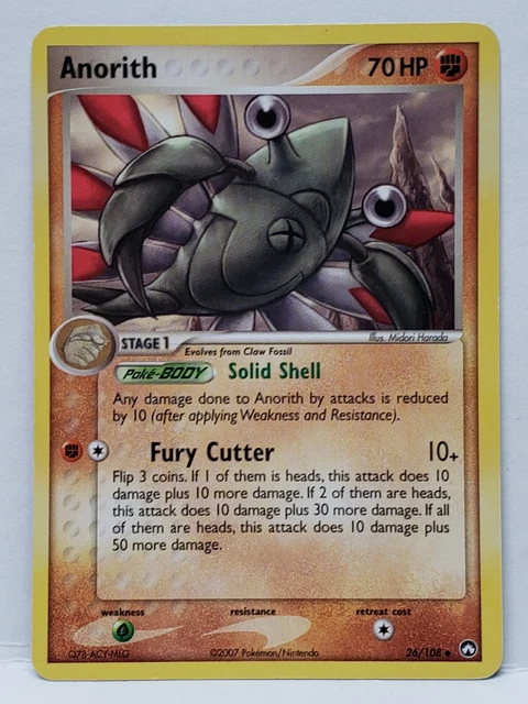 Anorith 26/108 EX Power Keepers 2007 Nintendo Game Freak Pokemon Card LP