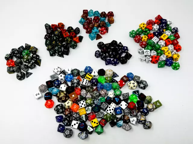 Huge Mixed Lot of 250 Dice - Role Playing Game Dungeons & Dragons D&D RPG MTG