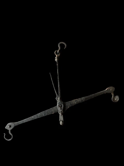 A Early 18th Century Antique Balance Made Out Of Forged Iron - Dated 1728