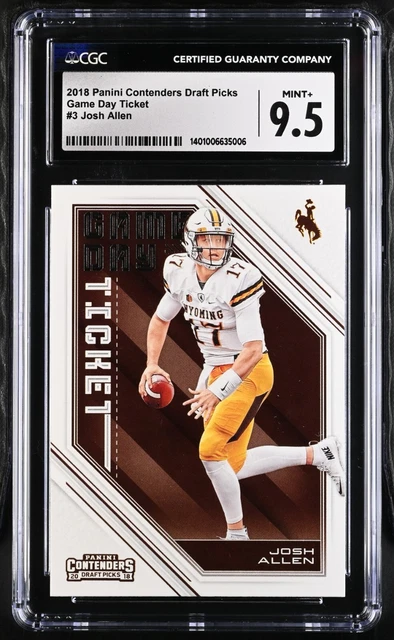 2018 Panini Contenders Draft Picks-Game Day Ticket Josh Allen RC CGC 9.5 Mint+