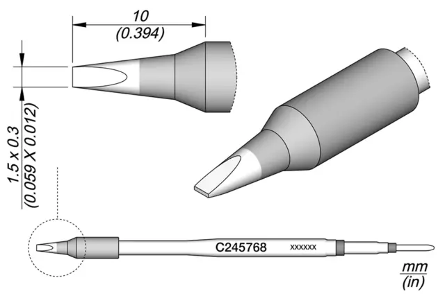 JBC - Chisel Soldering Tip Cartridge | C245-768 for T245 CD-2BF