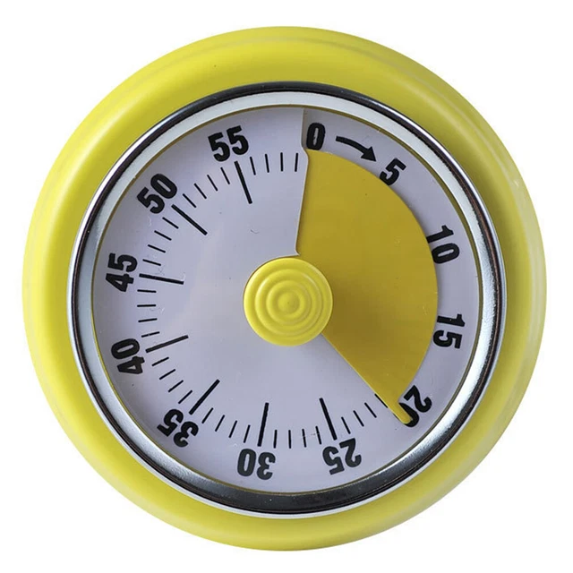 Temporizador mecánico magnético de acero inoxidable (amarillo) cuenta regresiva para hornear cocina