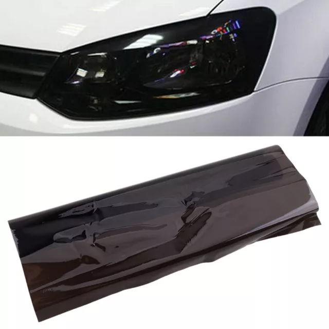 12"x48" Gloss Dark Black Smoke Headlight Taillight Fog Light Vinyl Tint Film