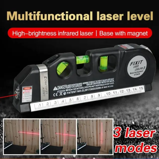Multifunctional Laser Level Tape Measure Level Tool Ruler
