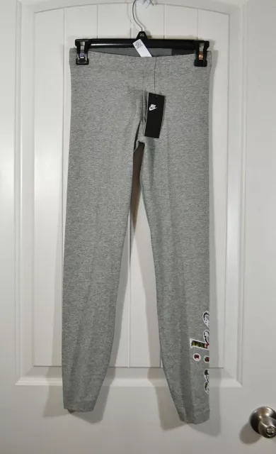 Nwt Womens Nike Gray Tight Fit Sportswear Workout Leggings Sz Xs