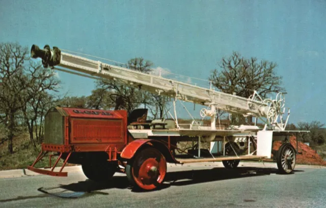 Postcard Water Tower Horse Drawn Later Motorized Firefighters Museum Oklahoma OK