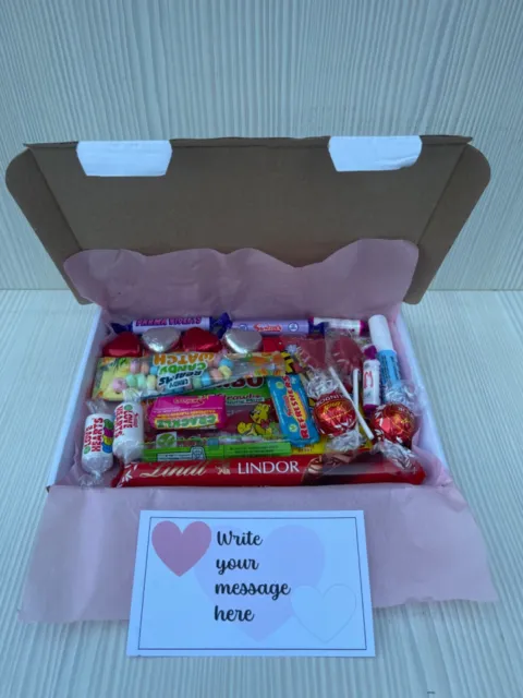 love letter box sweets, retro sweets mixed with lindt chooclate, treatbox