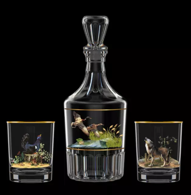 Gläser-Set mit Karaffe und 2 Whiskeygläser 250 ml Trophäenjagd