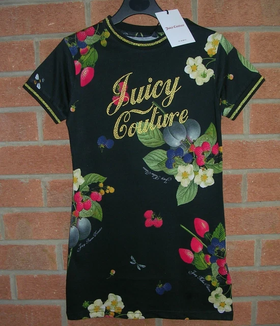 JUICY COUTURE bnwt Girls Fruit Print Black Dress Age 5-6 116cm NEW RRP £49
