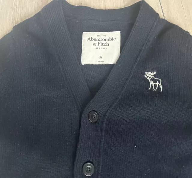 Abercrombie & Fitch Navy Blue Men’s Cardigan - Medium Size