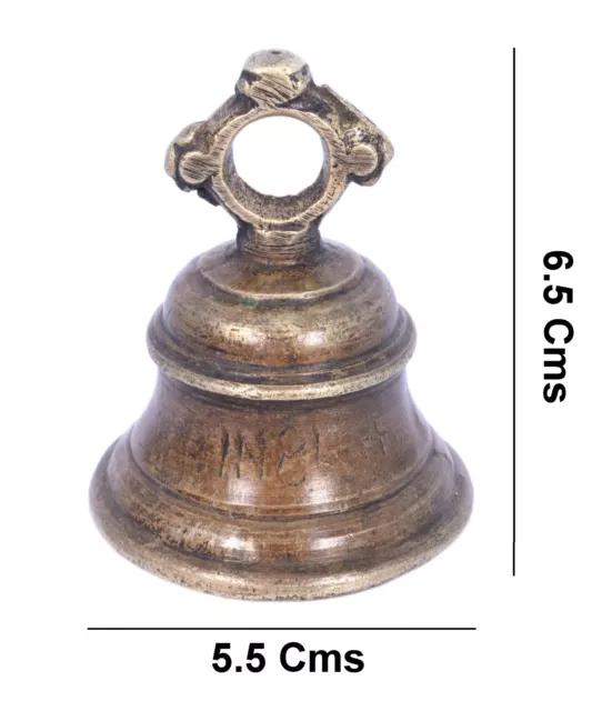 Rare Vintage Handicraft High Age Brass Ritual Temple Bell, Good Sound. i9-46 3