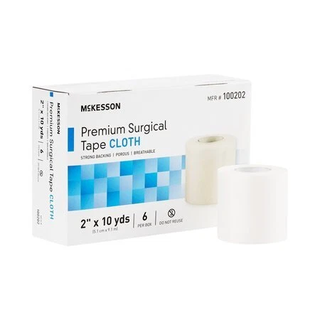 Cinta médica de tela similar a la seda MCKESSON 100202 2" x 10 yardas, PK 6