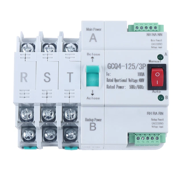Commutateur De Transfert Automatique (ATS) 100A 4P – Tension 400V, Double Alimentation, Pour Groupes électrogènes, Secours