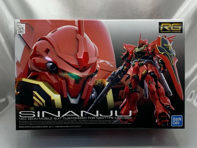 Zeon Rg GUNPLA 1/144 BANDAI Gundam RG MSN-06S Sinanju Neo Zeon Mobile Suit ...