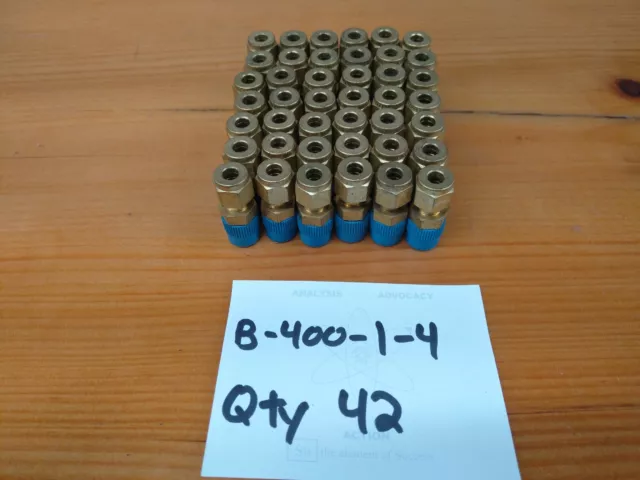 QTY (42) SWAGELOK B-400-1-4 1/4" Tube 1/4" MNPT Brass Adapter Free US Shipping