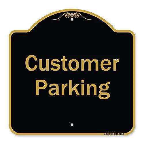 SignMission Designer Series Sign - Customer Parking 2Heavy-Gauge Aluminum Arc...