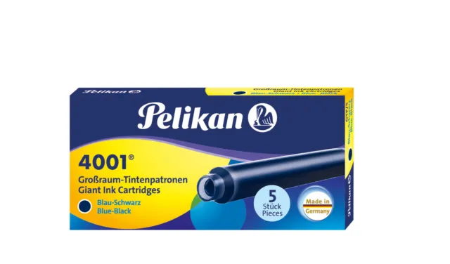 5 Pelikan Großraum Tintenpatronen 4001® / Füllerpatronen / Farbe: blau-schwarz