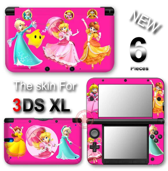 3DS XL SKIN Mario Princess Peach Rosalina Daisy Pink Sticker Vinyl