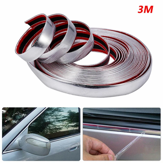 3M 20mm Car Truck Chrome DIY Moulding Trim Strip For Grille Window Door Bumper