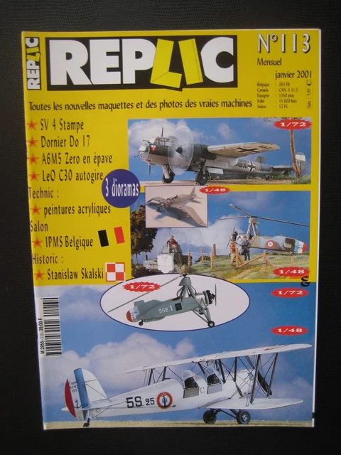 REPLIC n° 113 - STAMPE SV4 - LEO C30 AUTOGIRE - DORNIER DO-17 - A6M5 ZERO