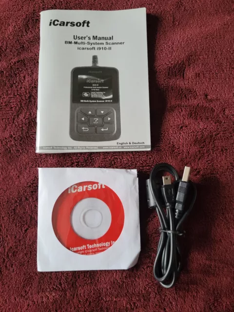 iCarsoft i910-II BM multi System Scanner For BMW/Mini Hardly Used Original Box. 2