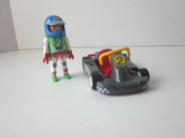 Voiture de course turbo rouge Geobra Playmobil 4184 et figurine de