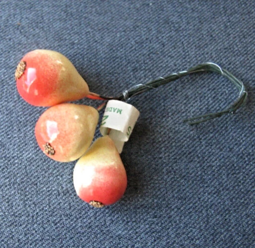 Vintage Carmen Miranda lacquered fruits bunch for millinery jewelry making #15