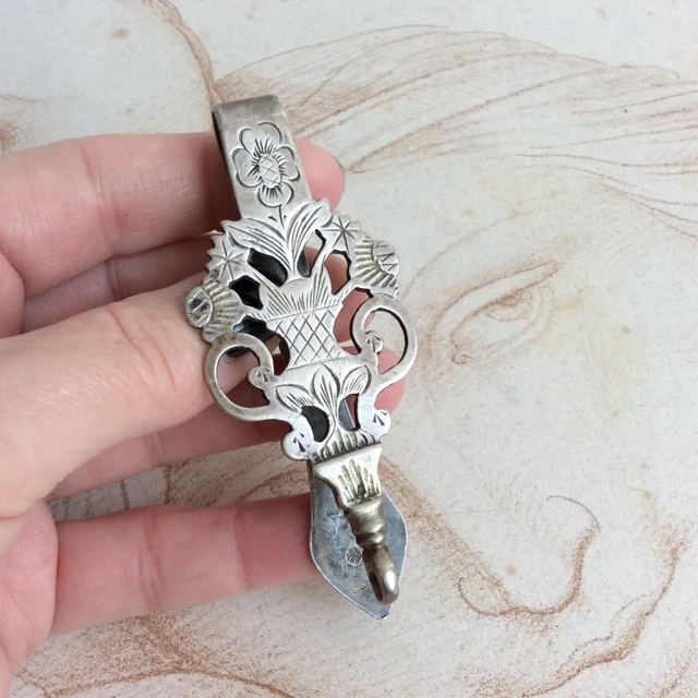 ANCIENNE CLAVET DE chatelaine argent massif - antique sterling silver