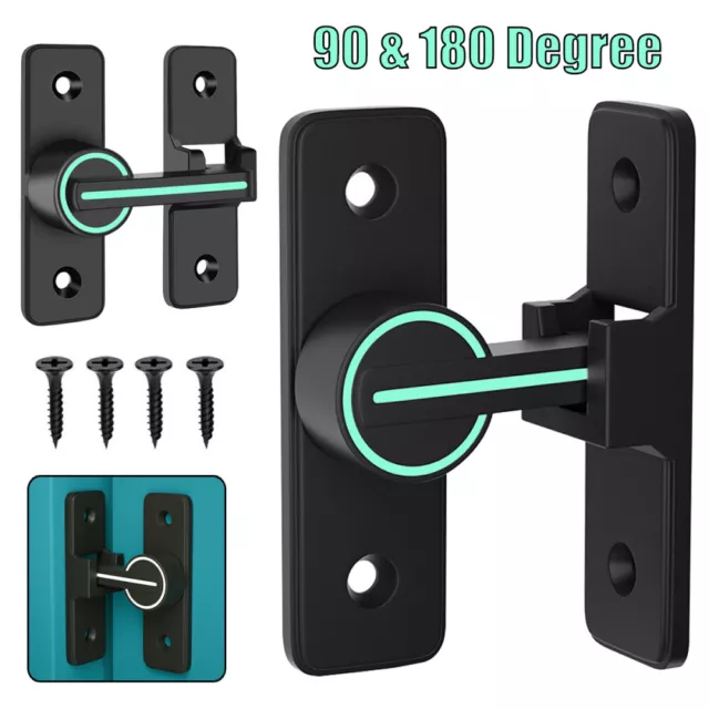 Luminous Barn Door Latch Lock Heavy Duty Sliding 90/180 Degree Flip Gate Latches