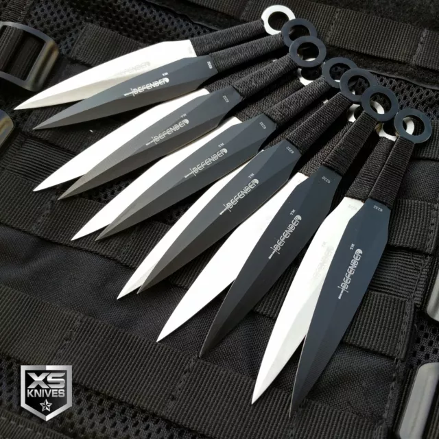 12pc THROWING KNIVES 6" Naruto Kunai FIXED BLADE Knife Set NINJA Dagger + Sheath