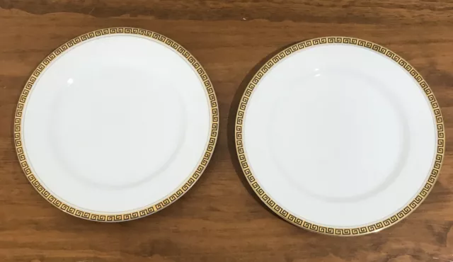 2 MIKASA Couture *Grecian Key* Dinner Plates - 403 Made in Japan 26.5cm Diameter