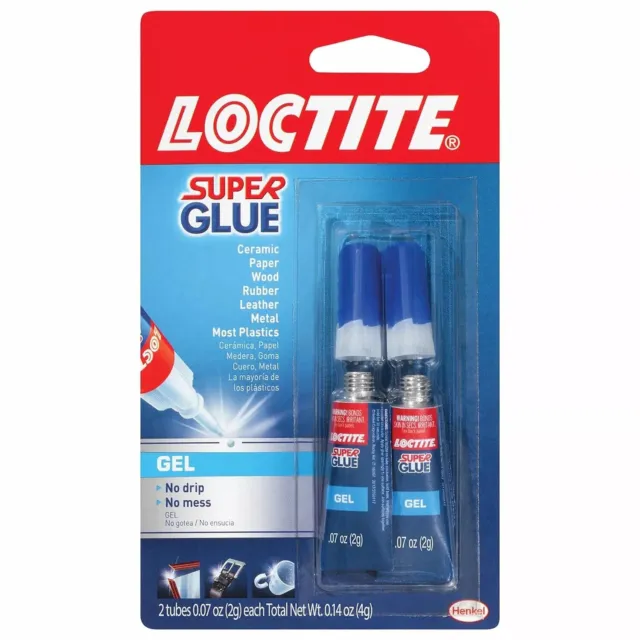 NEW Loctite Super Glue Gel Tube, Clear Superglue, 07 fl oz Tube, Pack of 2