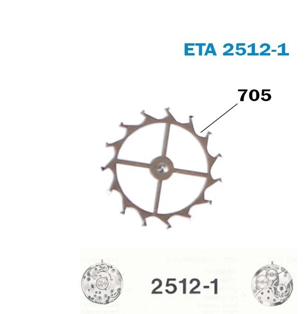Roue D'échappement Pour Mouvement ETA 2512 - Pièce Suisse Neuve Sans étiquette - Référence 705