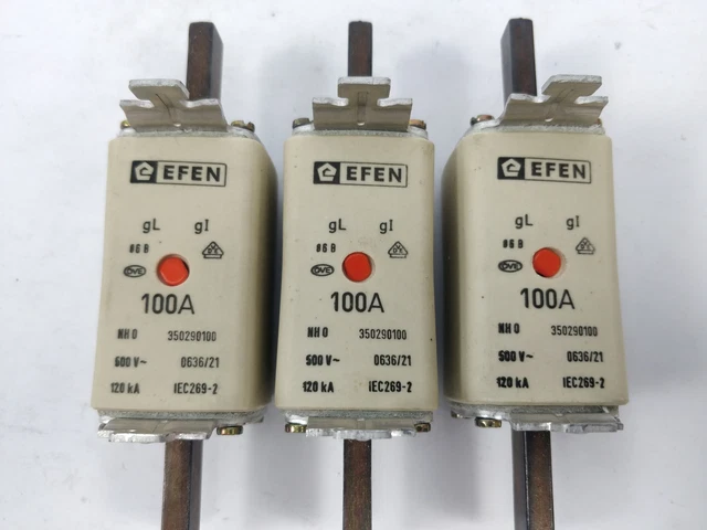 Efen 350290100 Fusible 100A 500V Gl NH0 120kA 3Pcs 3