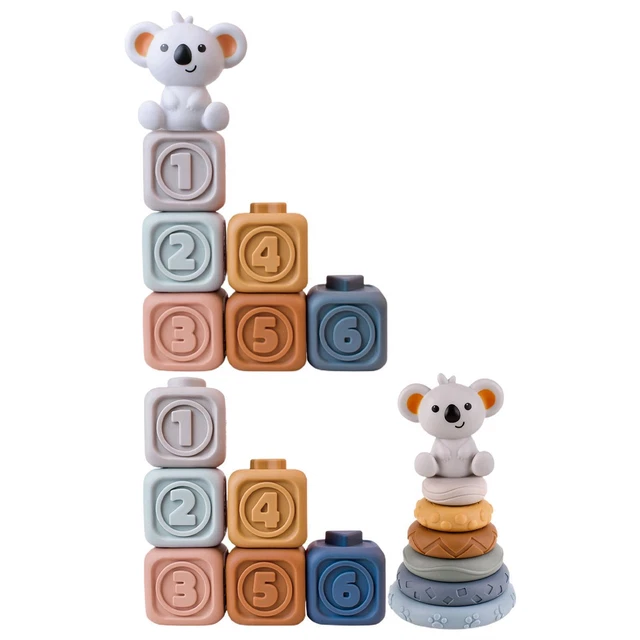 Soft Building Blocks toys Sensory Stacking Toys Montessori Baby Teether Toys for