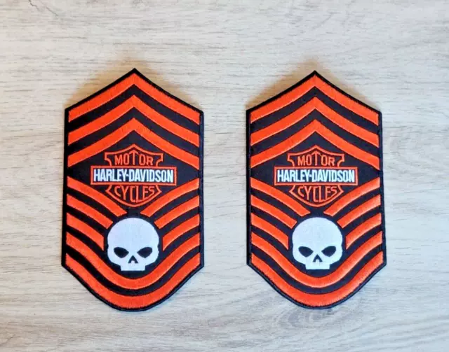 Patch HARLEY DAVIDSON écusson lot Epaulettes x 2 - 9.5cm x 16cm thermocollant