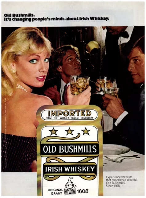 Old Bushmills Irish Whiskey "Changing Minds" Vintage Print Advertisement 1980