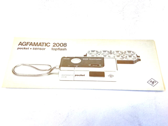 Mode D'emploi Photo Cinema Camera Agfa Agfamatic 2008 Pocket Sensor Topflash