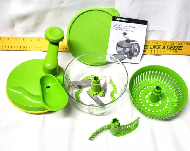 Green Tupperware Time Saver Quick Chef Pro Chopper System Preowned