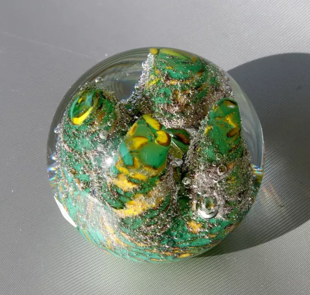 Art Glass Briefbeschwerer, Paperweight, Traumkugel, H. ~7,5cm, ~ 700g, ~ 1997