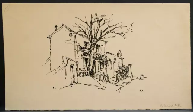 Dessin vers 1950 Le Lapin à Gilles Montmartre par André Duculty