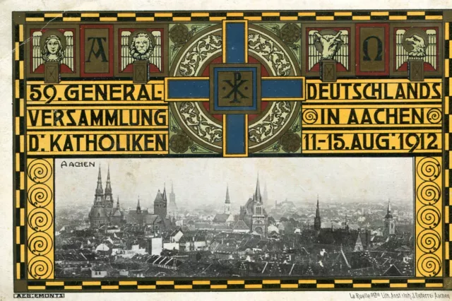 ALLEMAGNE AIX LA CHAPELLE 59 General versammkung D Katholiken in AACHEN 1912